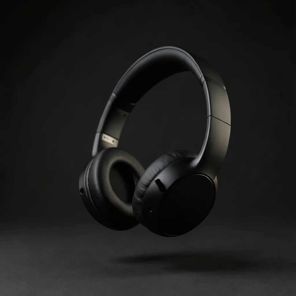 Flagship wireless headphones in dark studio light