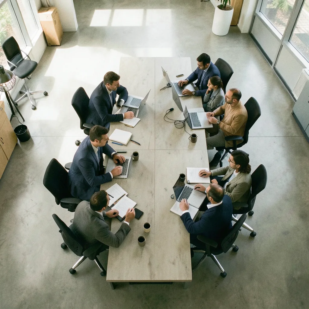 Operations team collaborating at a studio workspace