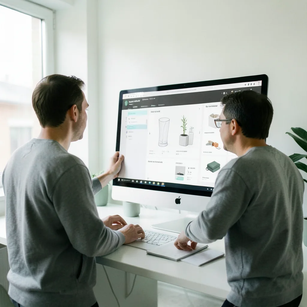 Studio team reviewing product designs