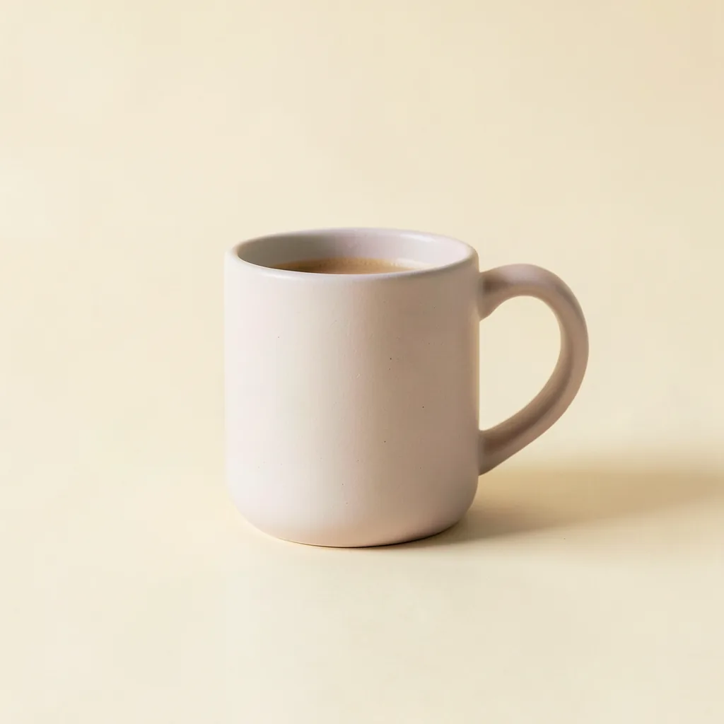 Loop ceramic travel mug in warm cream