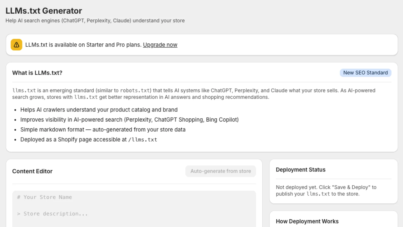 OptimaFlow SEO & AEO Manager screen 1