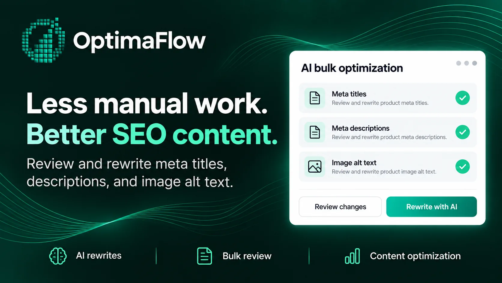 OptimaFlow SEO & AEO Manager screen 1